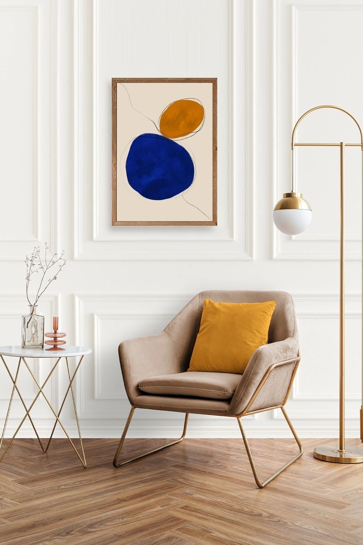 Soyut Ahşap Çerçeveli Tablo 17 x 23