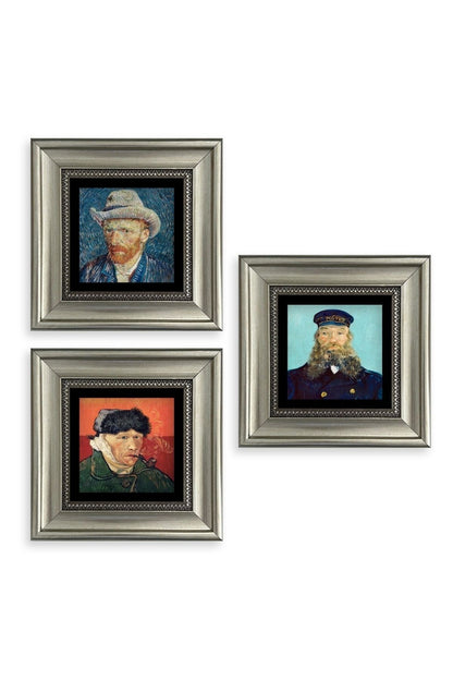 Van Gogh 3 lü Set Çerçeveli Taş Tablo 20 cm
