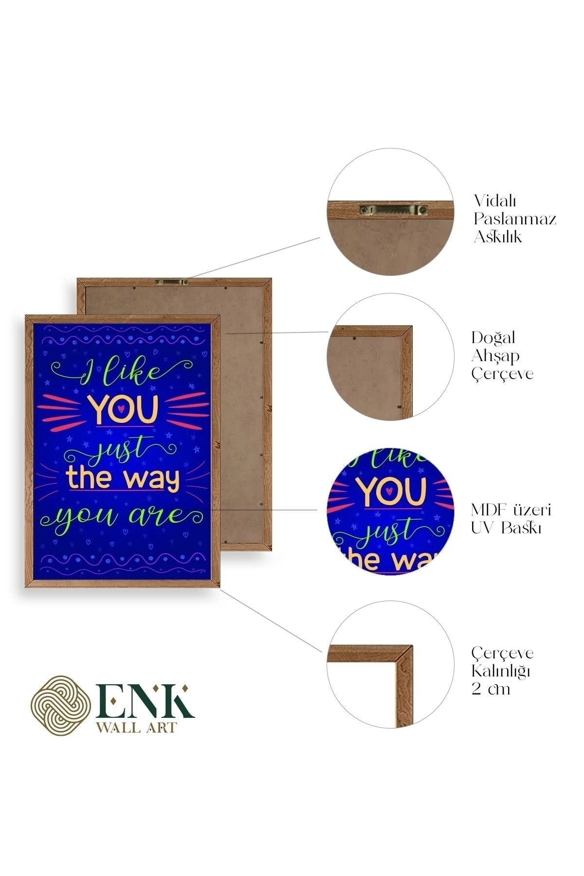 Motto Ahşap Çerçeveli Tablo 17 x 23