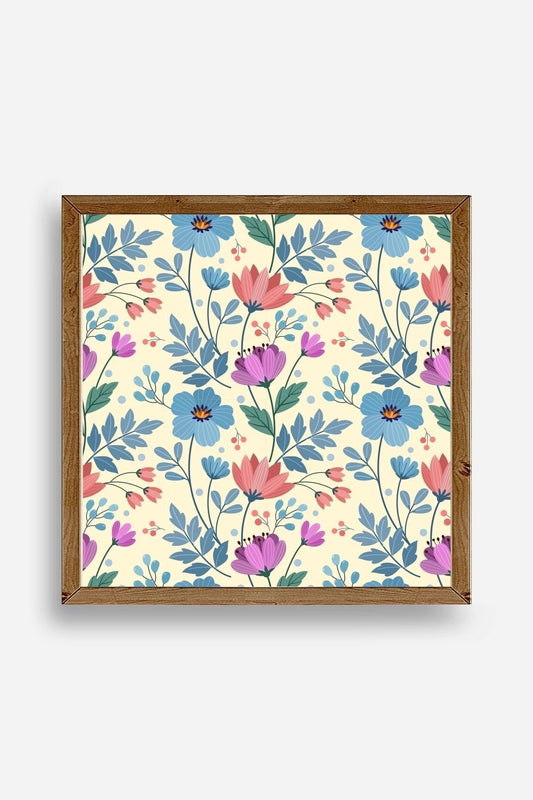 Çiçek Ahşap Çerçeveli Tablo 50 x 50
