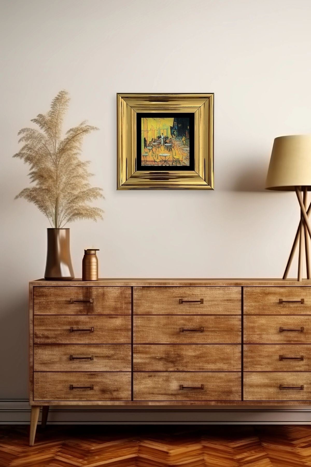 Kafe Çerçeveli Taş Tablo 20 cm