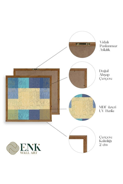 Kare Ahşap Çerçeveli Tablo 23 x 23