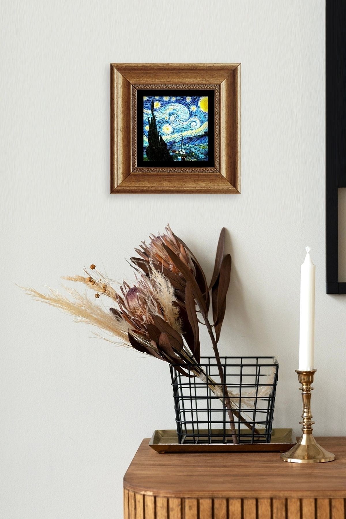 Van Gogh Çerçeveli Taş Tablo 20 cm