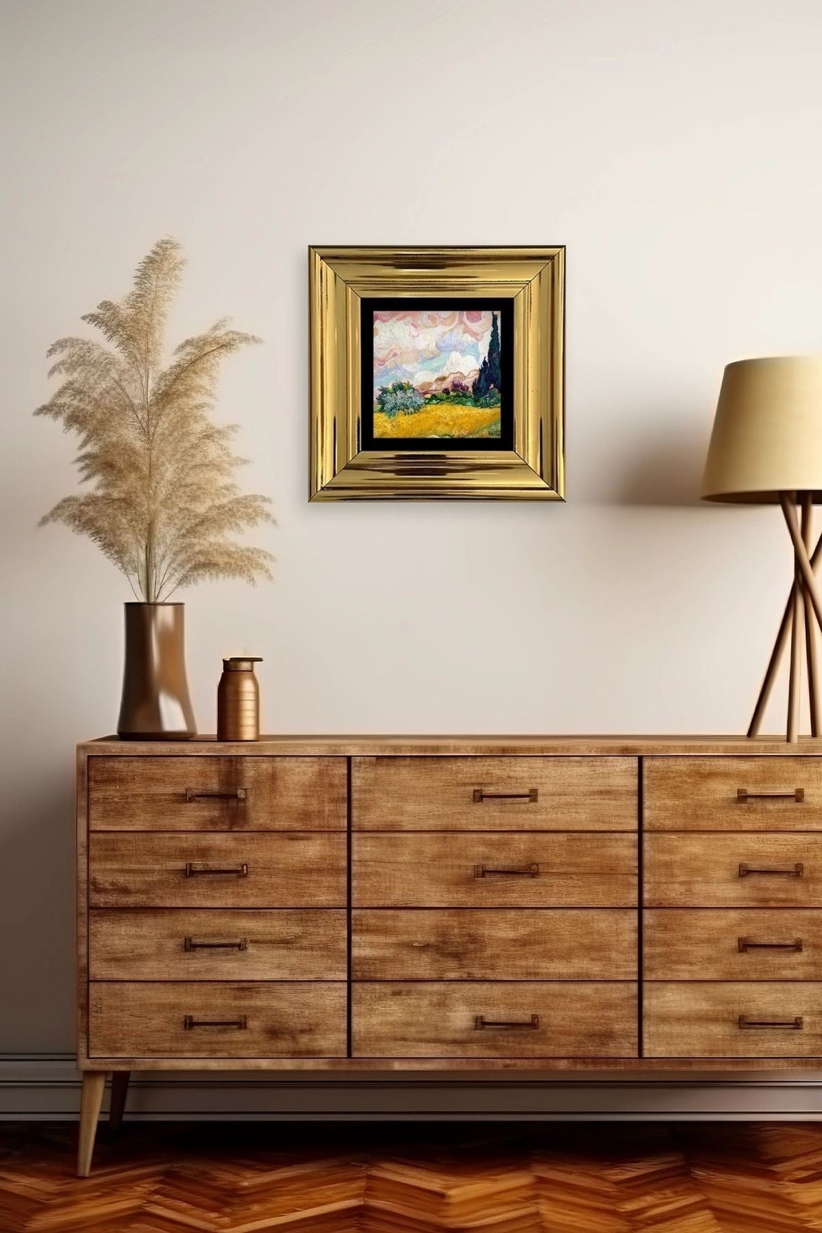 Van Gogh Çerçeveli Taş Tablo 20 cm