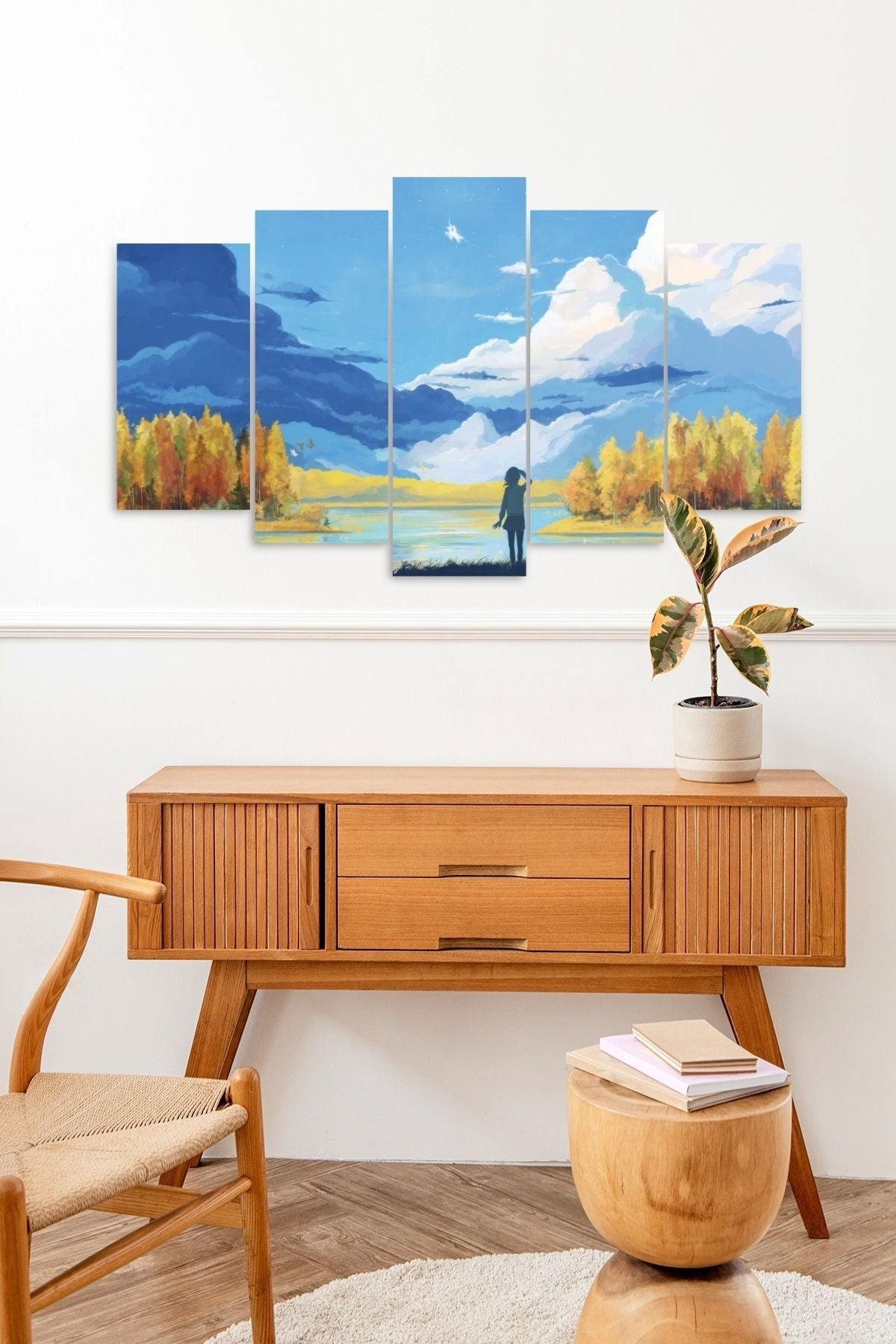 Manzara Doğa 5 Parçalı Mdf Tablo 60 x 100