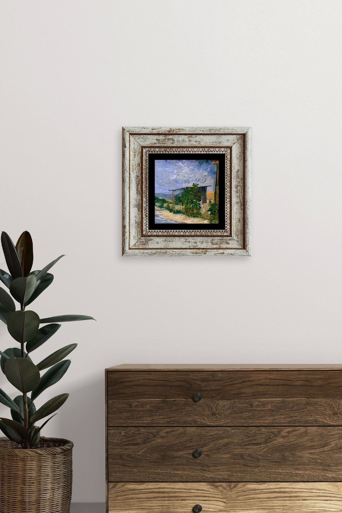 Van Gogh Çerçeveli Taş Tablo 20 cm