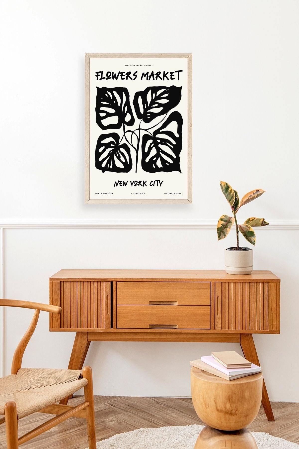 Yaprak Ahşap Çerçeveli Tablo 30 x 42