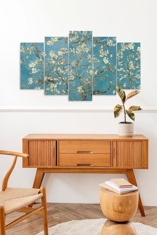 Doğa Çiçekler 5 Parçalı Mdf Tablo 60 x 100