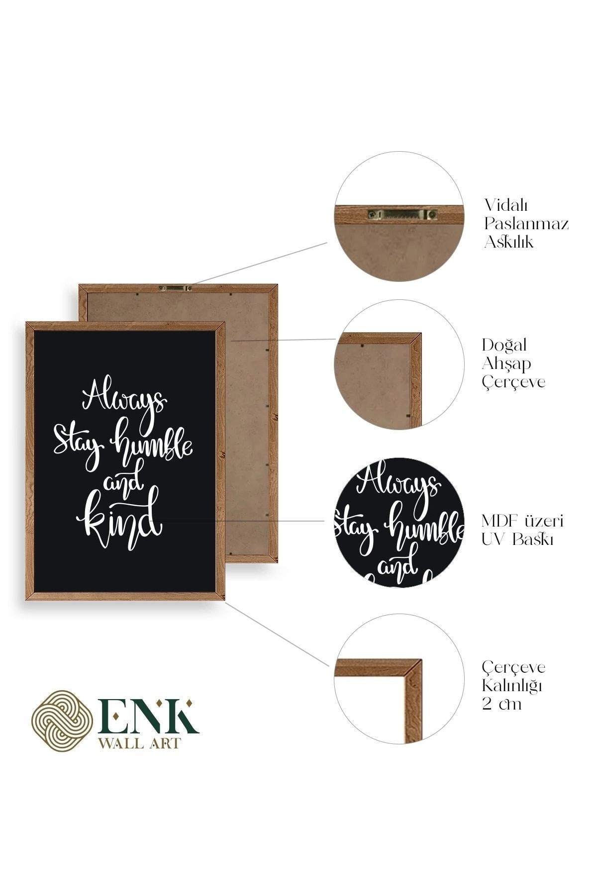 Motto Ahşap Çerçeveli Tablo 50 x 70