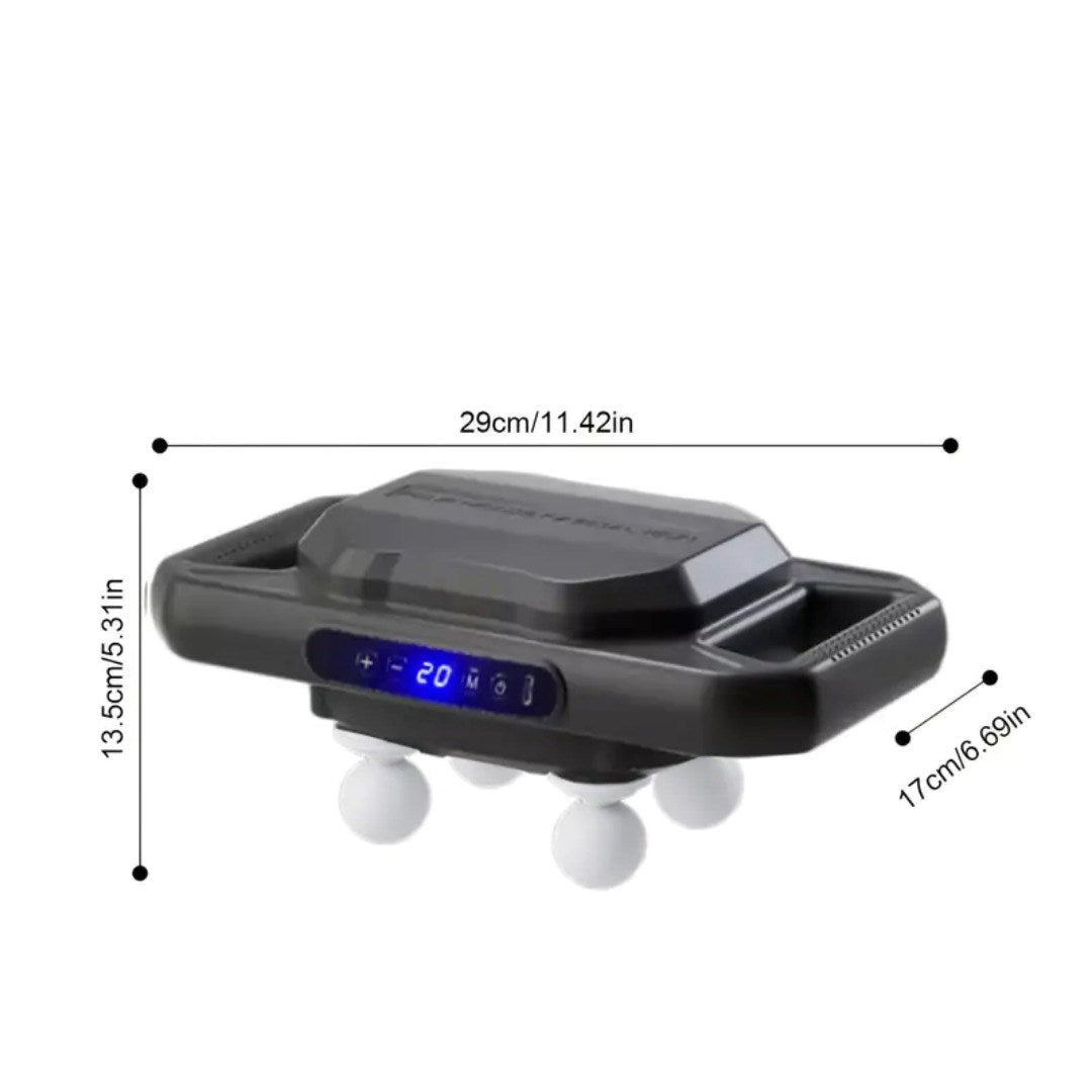 BUFFER®4 Başlıklı Masaj Tabancası – 12W Derin Doku & Kas Ağrısı Giderici, 20 Seviye & 6 Mod - Siyah