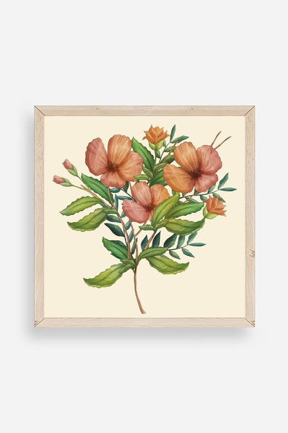 Çiçek Ahşap Çerçeveli Tablo 23 x 23