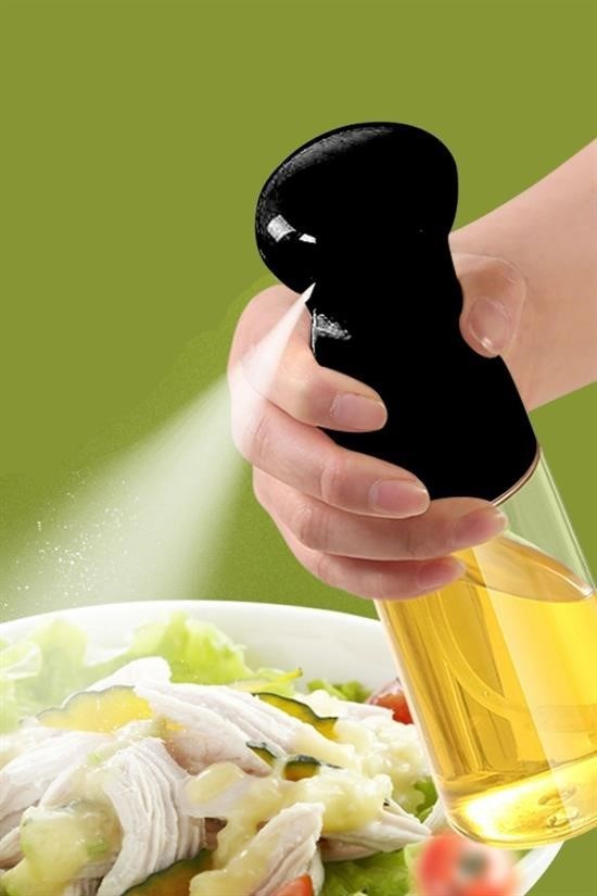 BUFFER®  Çok Amaçlı Cam Şişe Püskürtmeli Dağıtıcı Yağdanlık Limonluk Sirke Sosluk Spreyi Siyah