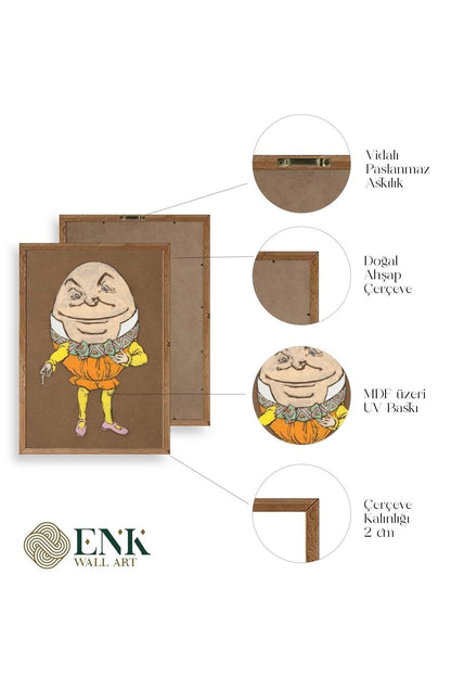 Yumurta Adam Ahşap Çerçeveli Tablo 30 x 42