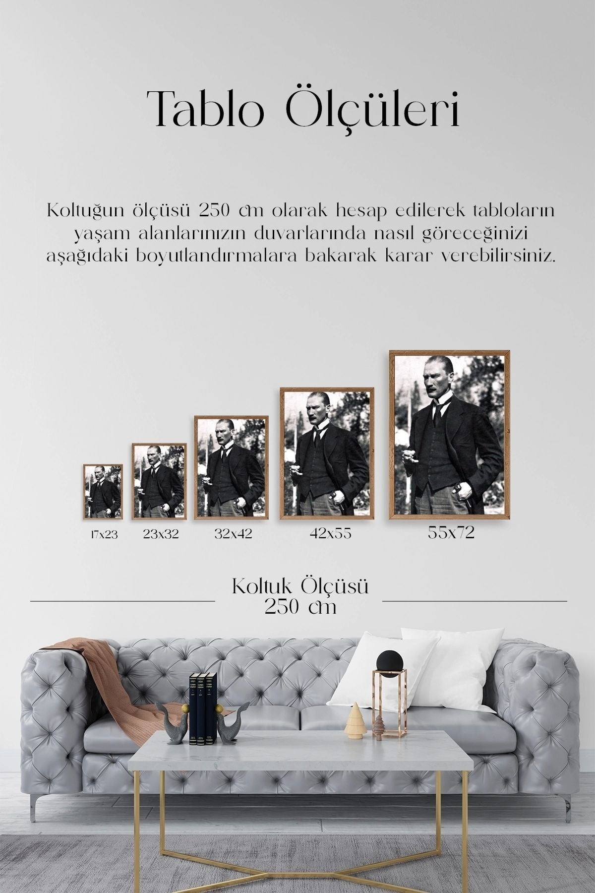 Atatürk Ahşap Çerçeveli Tablo 17 x 23
