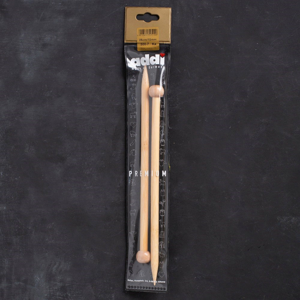 Addi Premium 10mm 25cm Bambu Örgü Şişi - 5007025-1