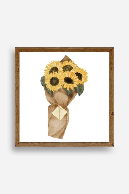 Çiçek Ahşap Çerçeveli Tablo 23 x 23