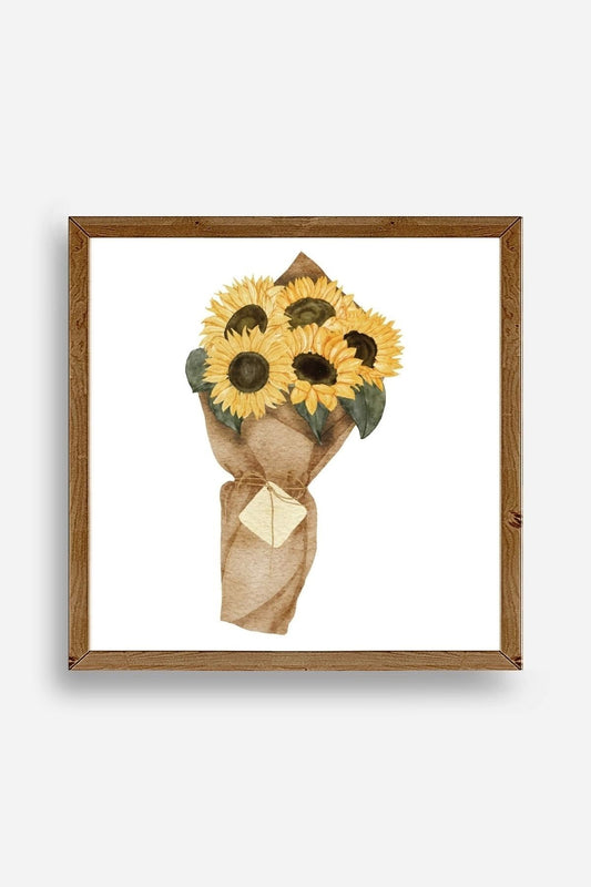 Çiçek Ahşap Çerçeveli Tablo 23 x 23