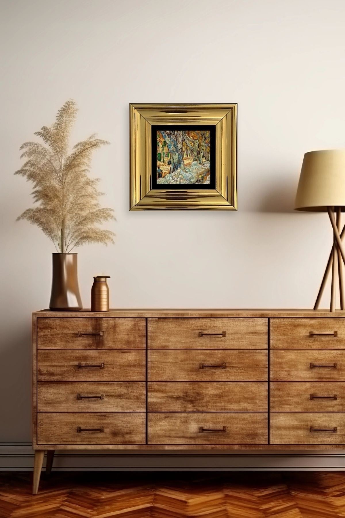 Van Gogh Çerçeveli Taş Tablo 20 cm