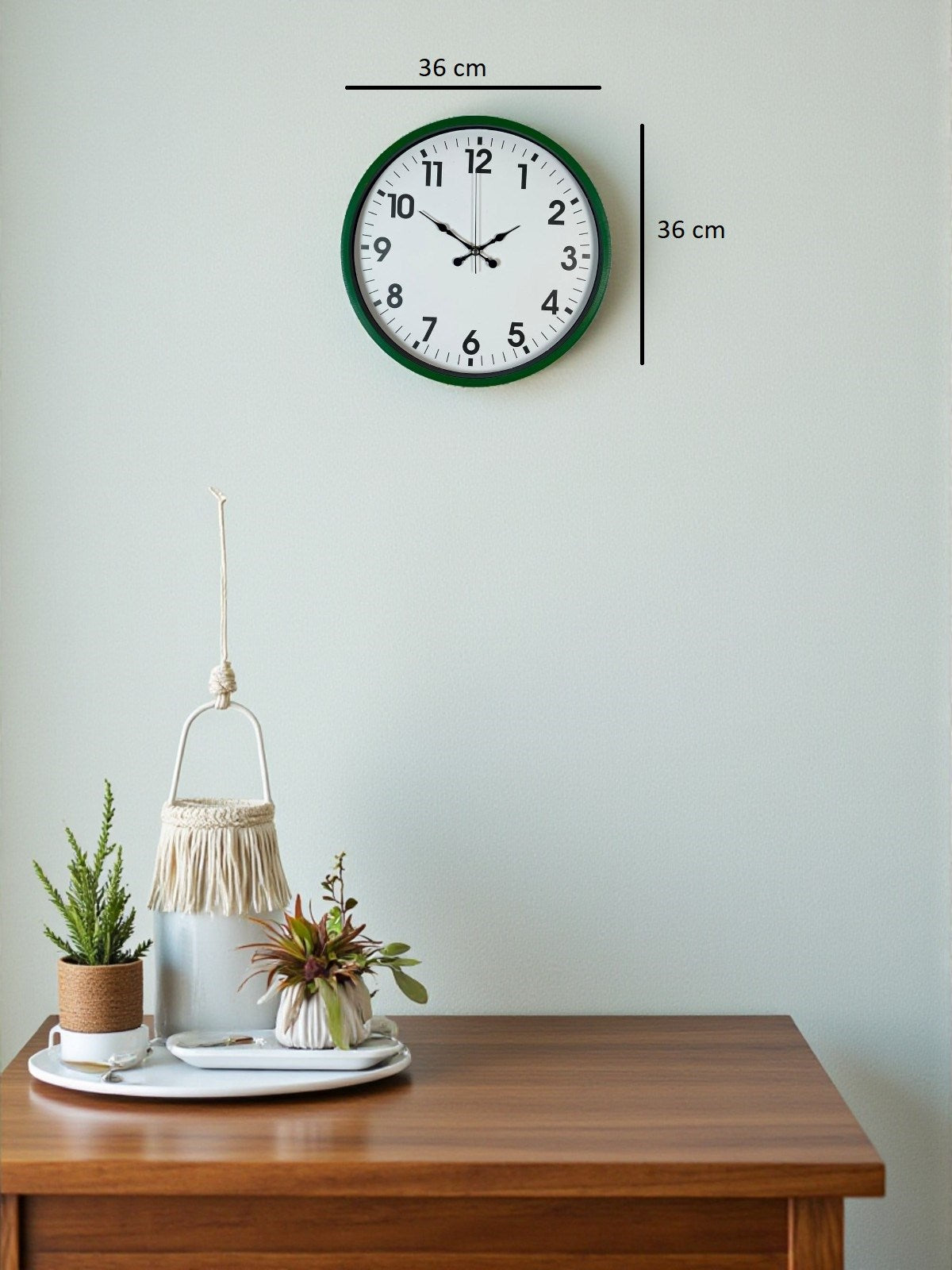 Zentime 36 Cm Yeşil Dekoratif Duvar Saati