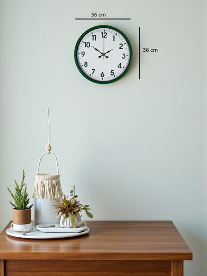 Zentime 36 Cm Yeşil Dekoratif Duvar Saati
