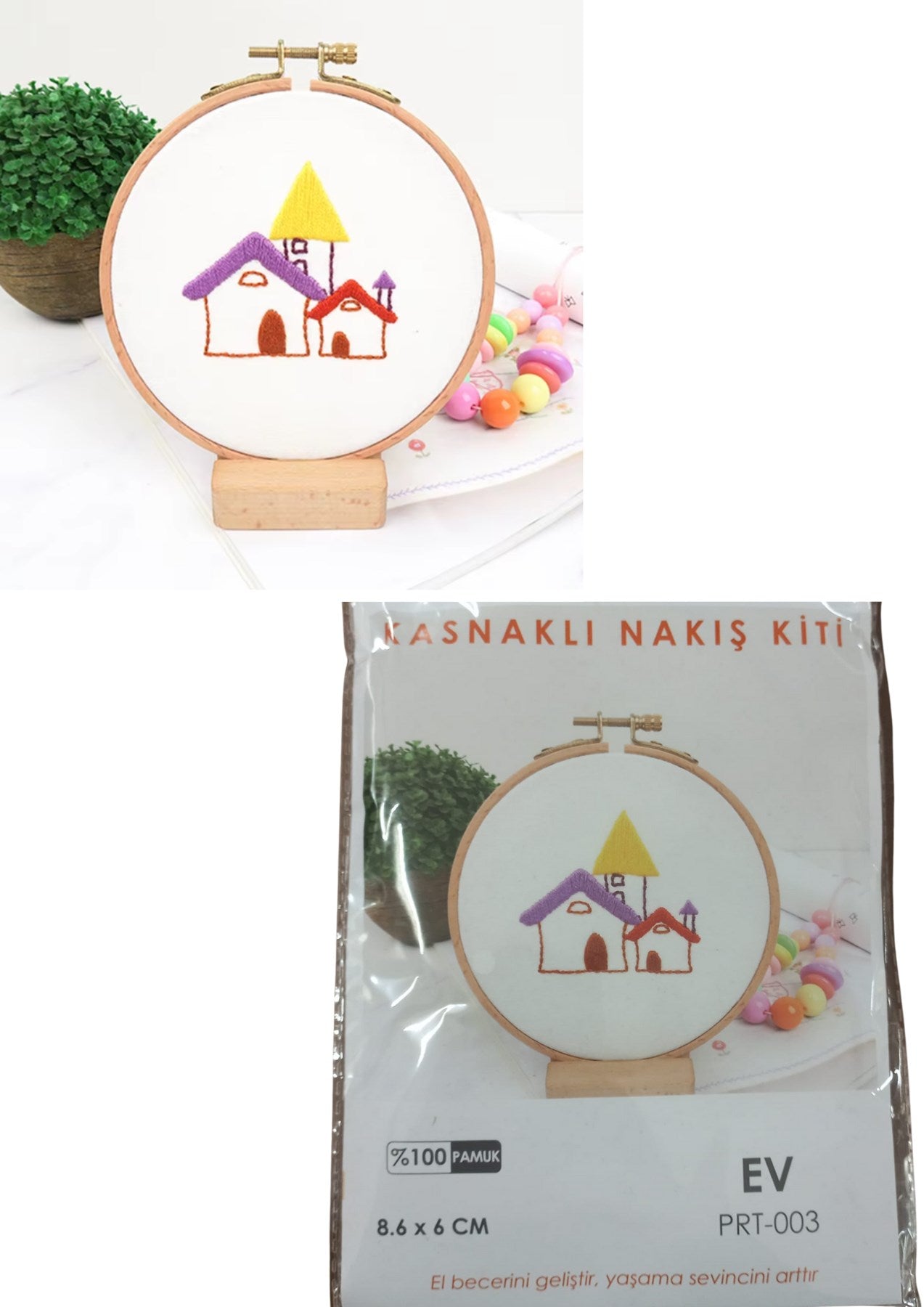 Nakış Kitleri Kasnaklı 8.6 X 6 cm Ev
