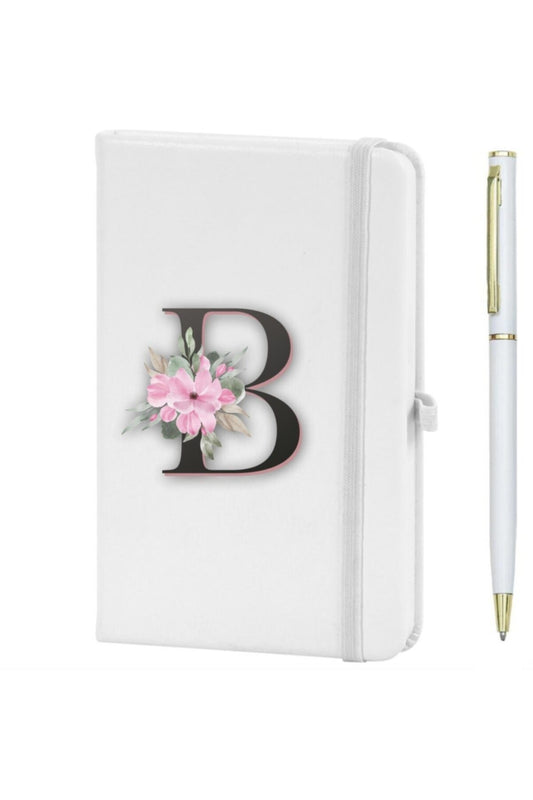 B Harfi Çiçek Desen Baskılı Defter