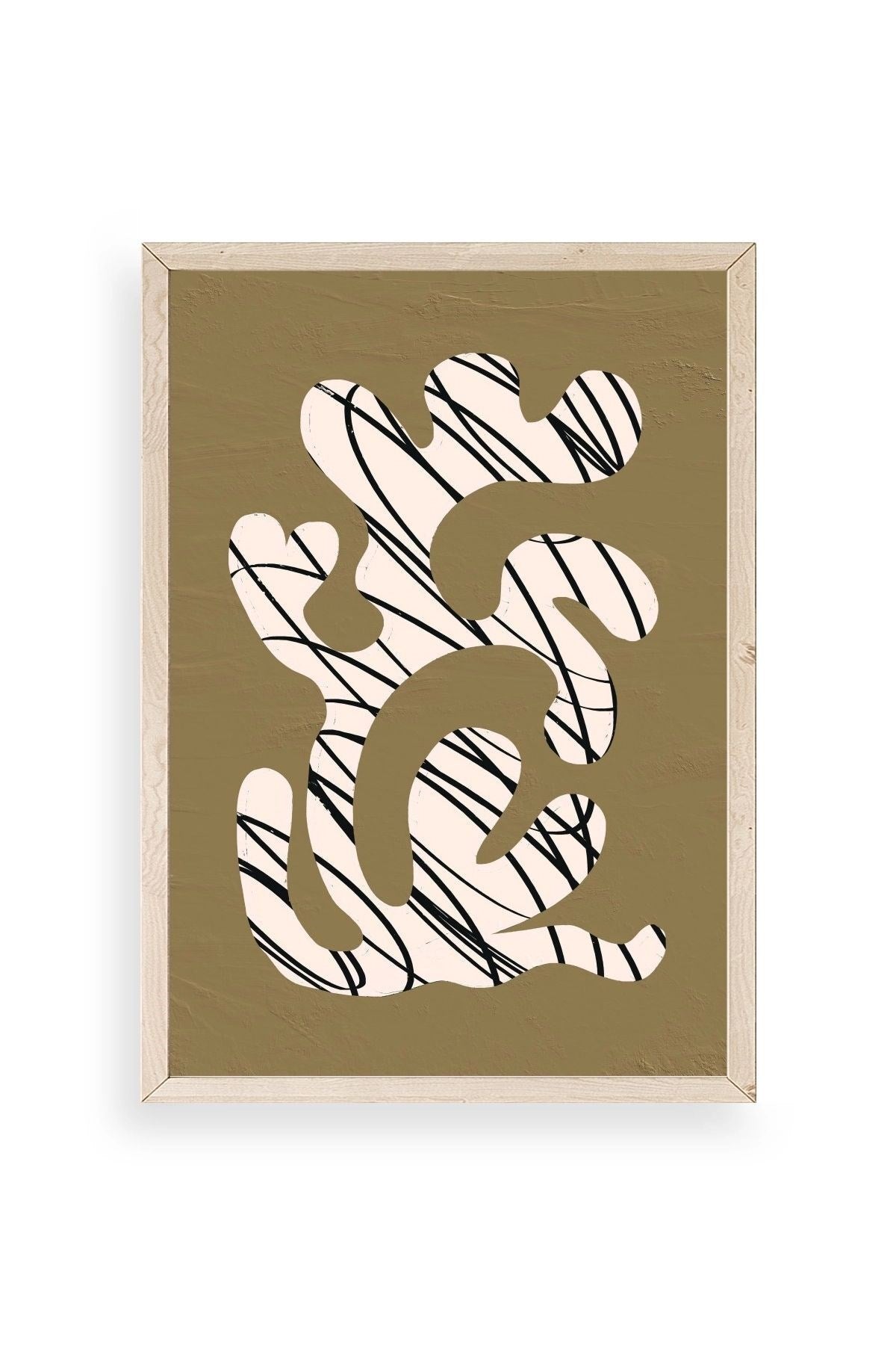 Soyut Ahşap Çerçeveli Tablo 17 x 23