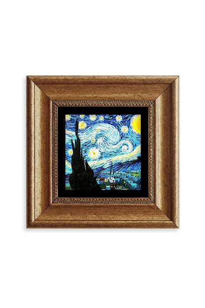 Van Gogh Çerçeveli Taş Tablo 20 cm