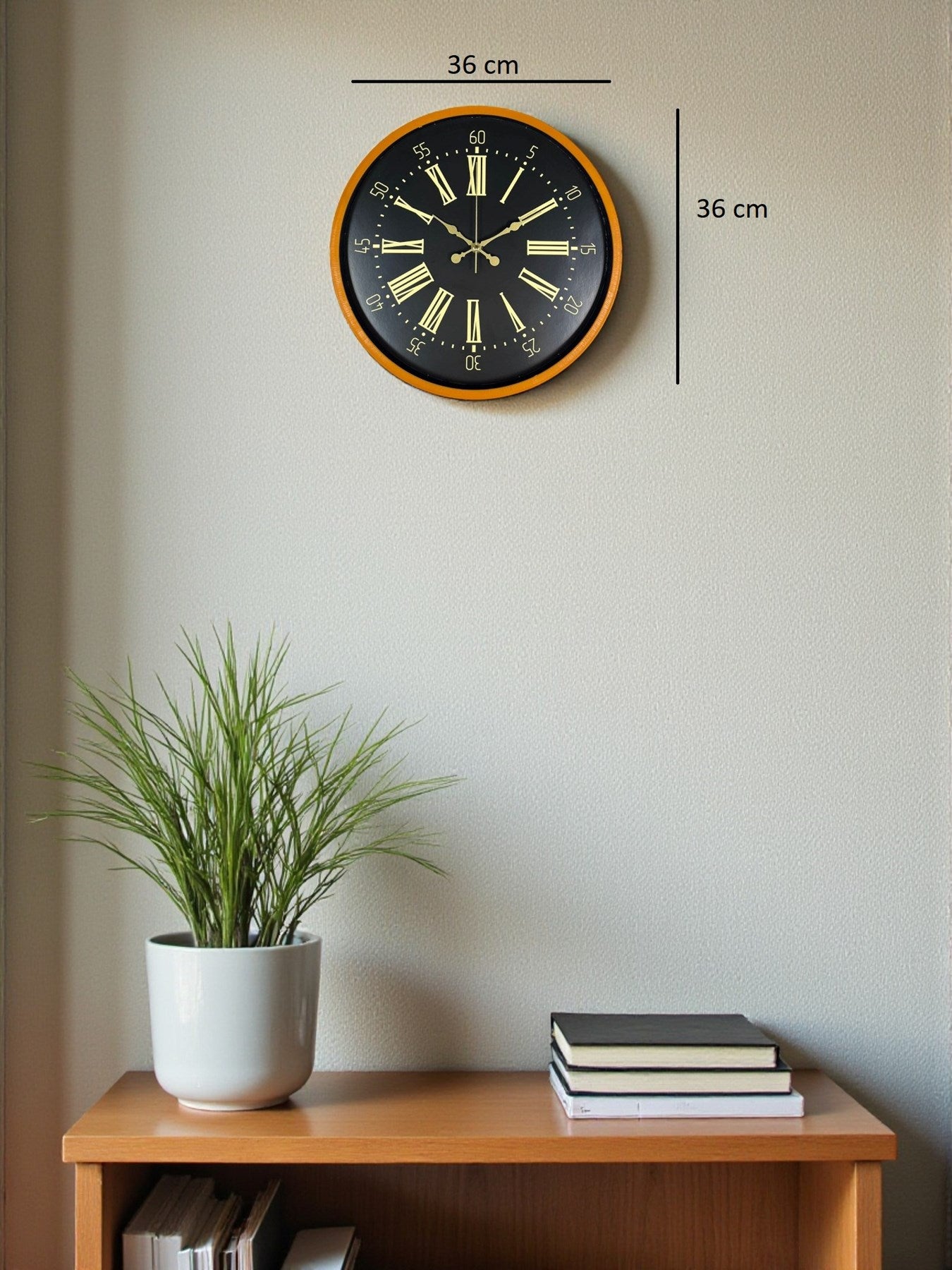 Zentime 36 Cm Turuncu Dekoratif Duvar Saati