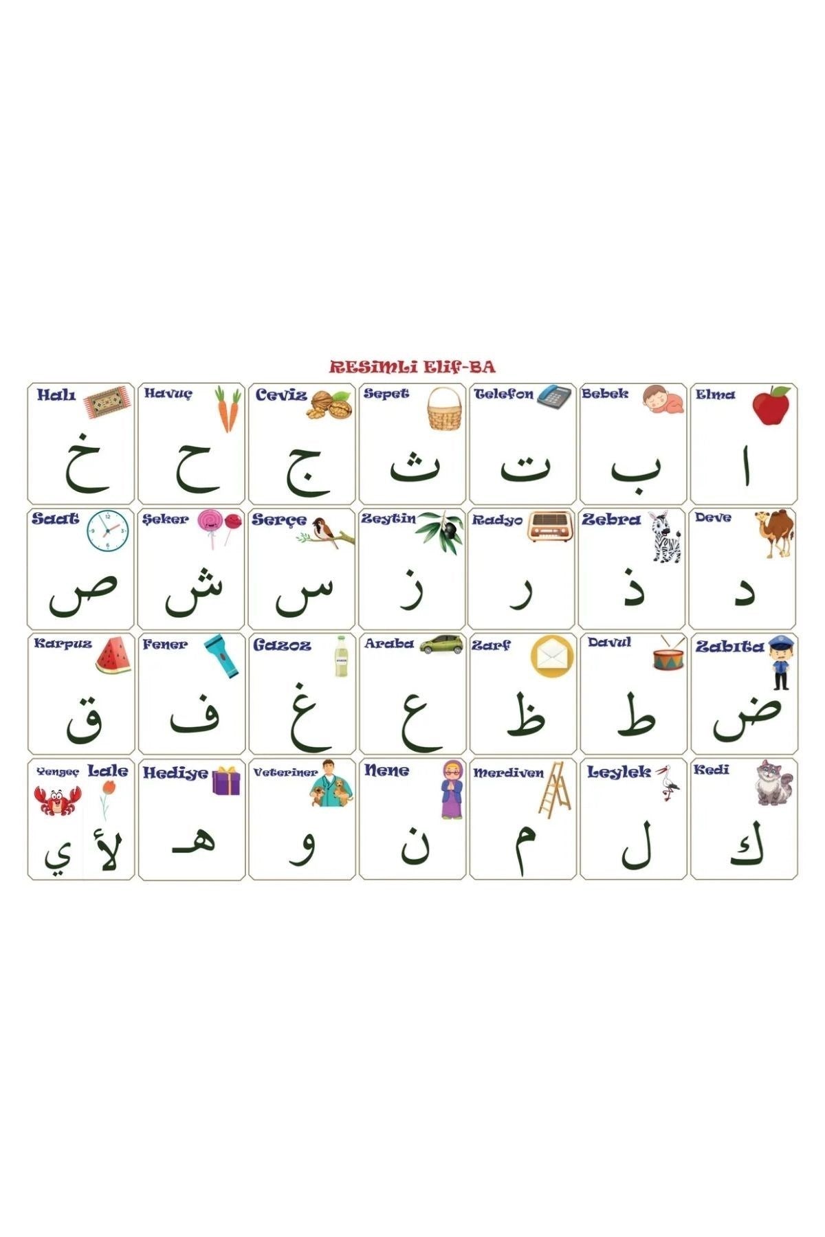 BUFFER® 70x100 cm Statik Kağıt Elif-Ba Öğrenme Tahtası