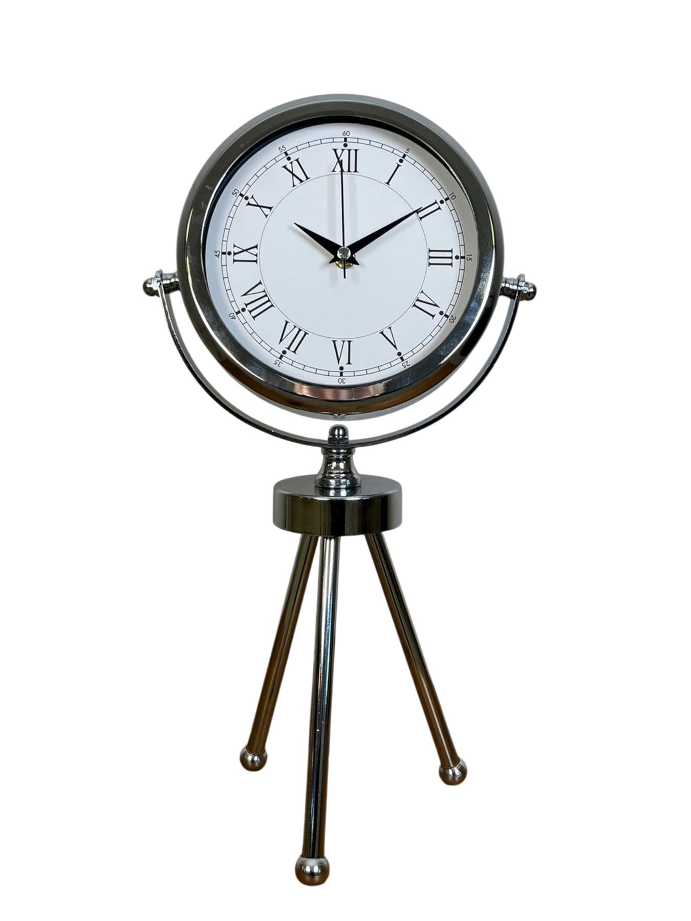 Zentime Krom Şık Üç Ayaklı Masa Saati