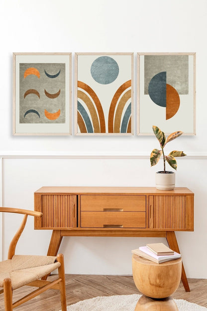 Soyut Ahşap Çerçeveli Tablo 30 x 42