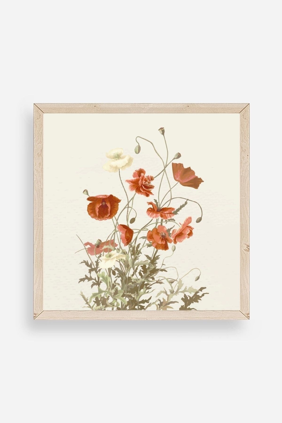 Çiçek Ahşap Çerçeveli Tablo 50 x 50