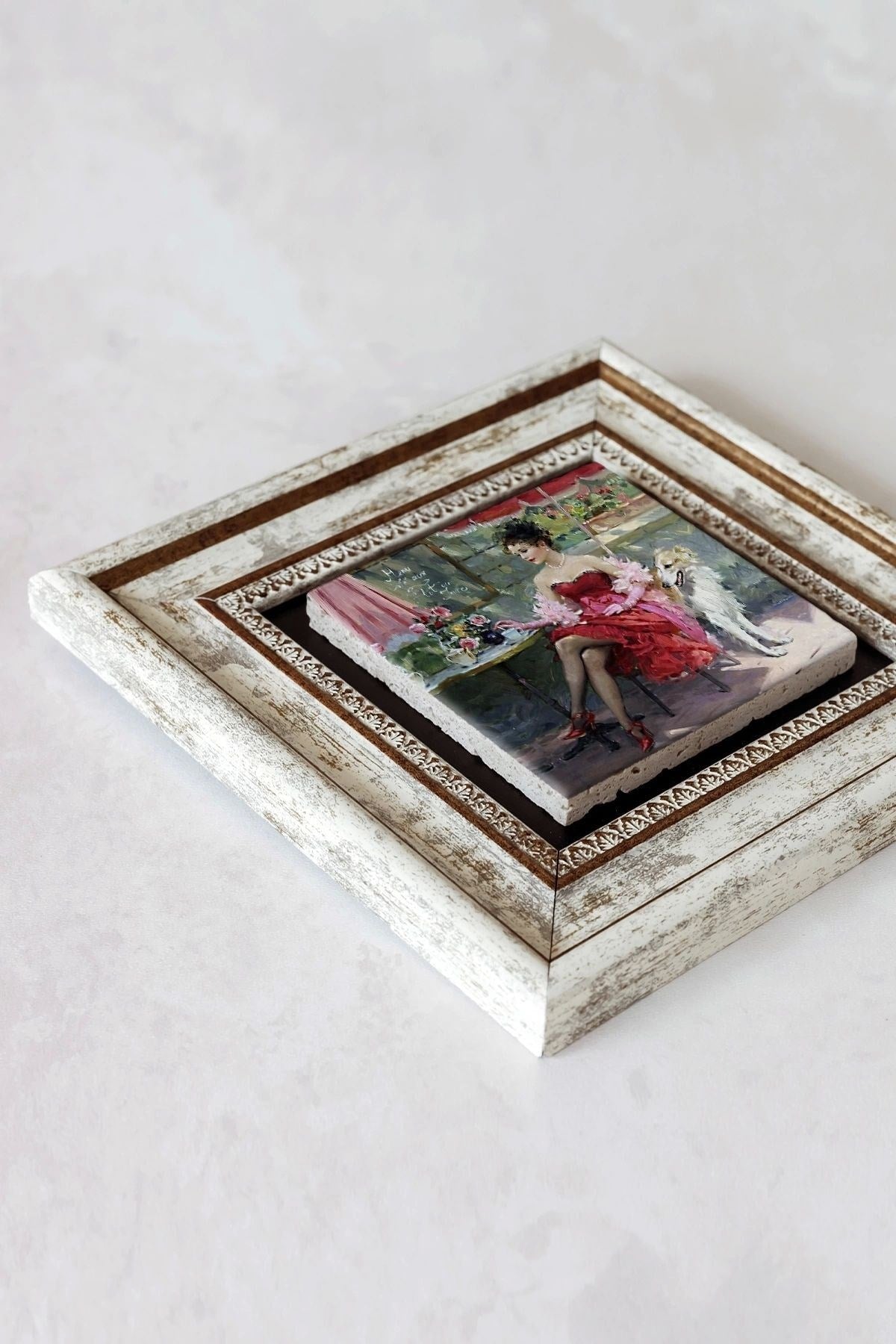 Çerçeveli Taş Tablo , Çerçeveli Taş Duvar Dekoru-enkcrcvtbl-00169 20 cm