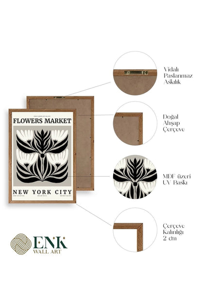 Çiçek Ahşap Çerçeveli Tablo 17 x 23