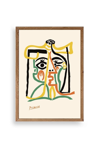 Tete de Femme Ahşap Çerçeveli Tablo 30 x 42