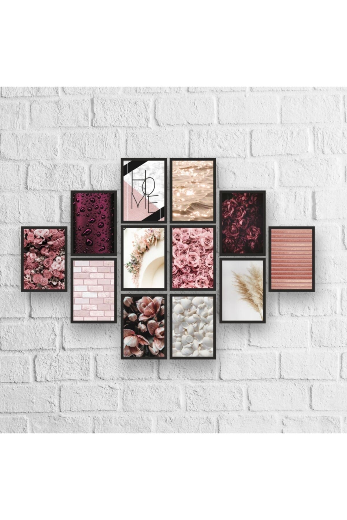 12 Parça Çerçeve Görünümlü Mdf Tablo Seti