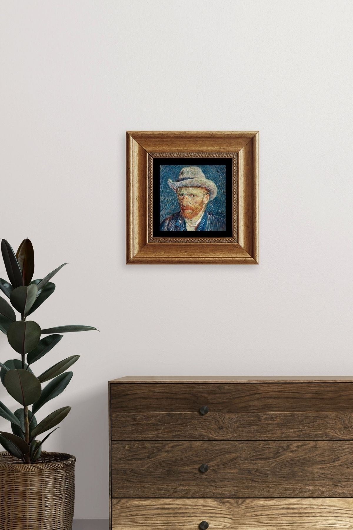 Van Gogh Çerçeveli Taş Tablo 20 cm