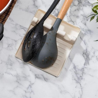 BUFFER® Tencere Kapak Tutuculu Kaşıklıklı Tencere Kapak Standı Pratik Kaşık Kepçe Altlık Düzenleyici