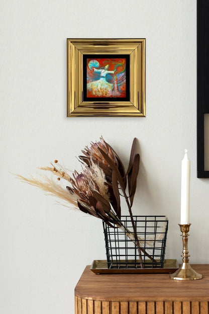 Semazen Çerçeveli Taş Tablo 20 cm