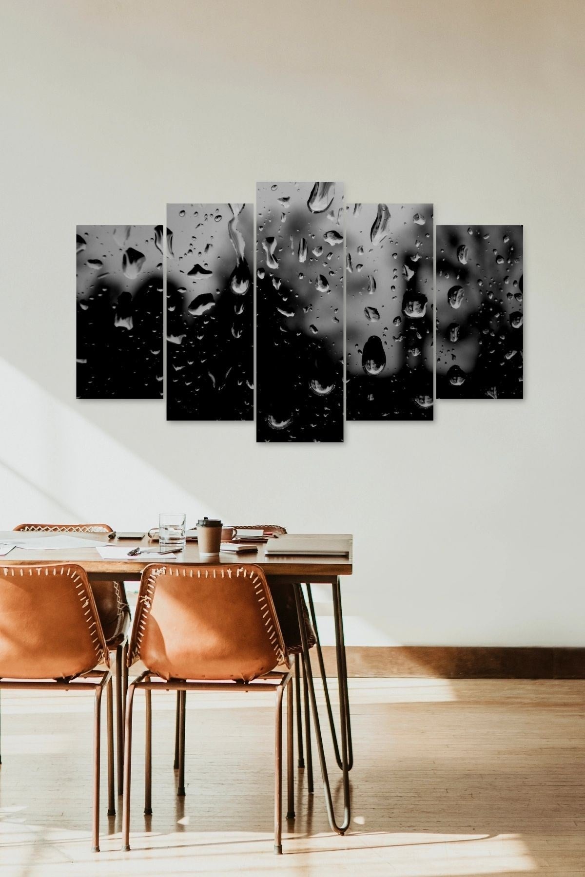 Yağmur Damlaları 5 Parçalı Mdf Tablo 60 x 100