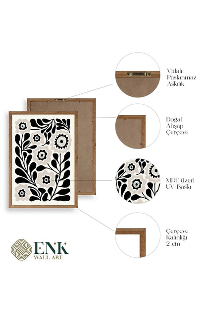 Çiçek Ahşap Çerçeveli Tablo 17 x 23