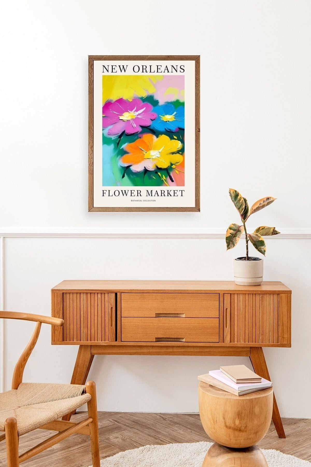 Çiçek Ahşap Çerçeveli Tablo 50 x 70