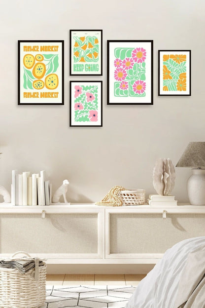 Flower Market 5'li Tablo 30 x 40