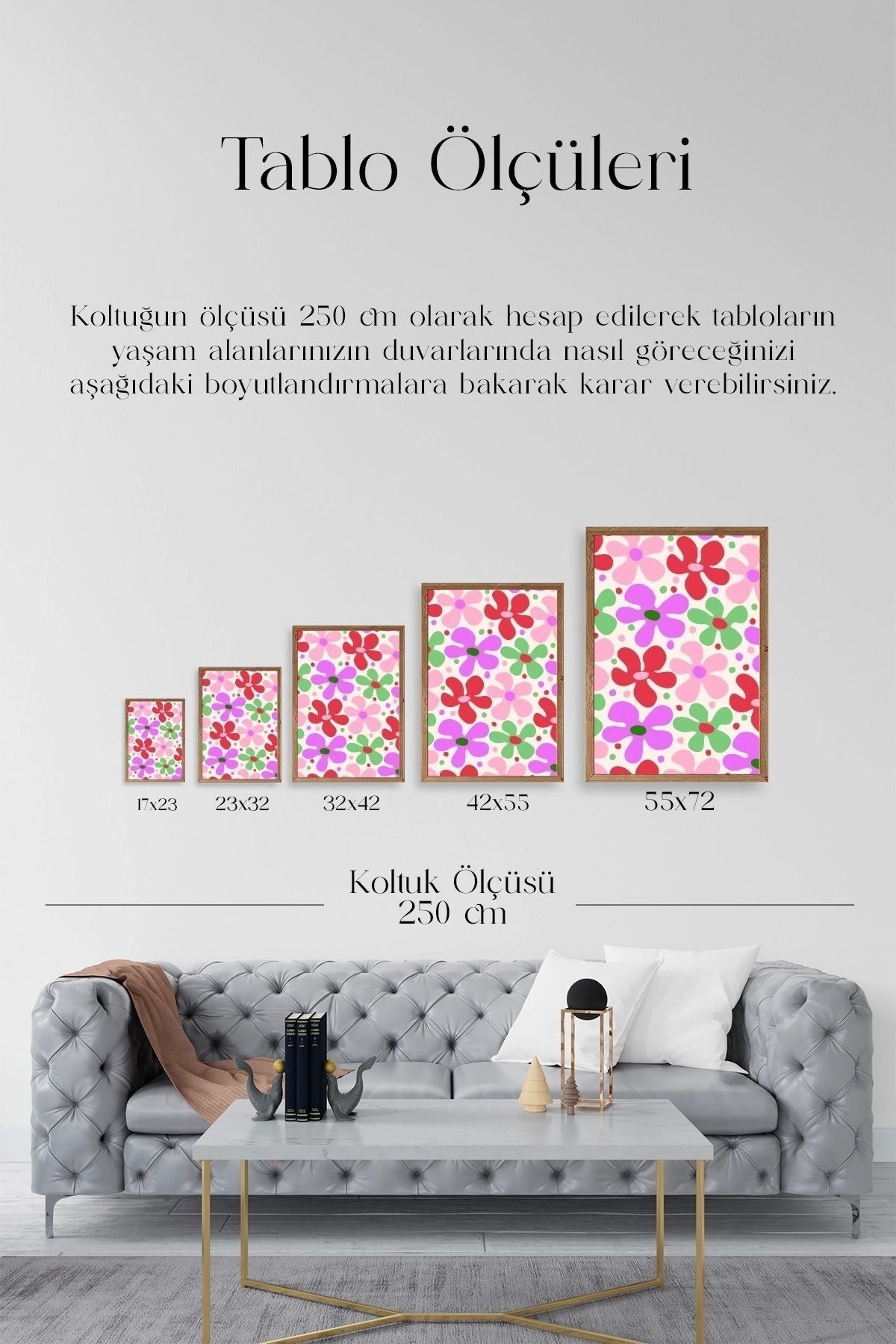 Çiçekler Ahşap Çerçeveli Tablo 23 x 30