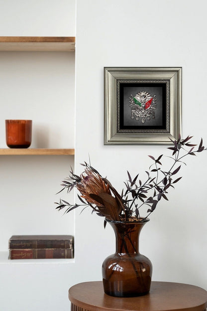 Osmanlı Arması Çerçeveli Taş Tablo 20 cm