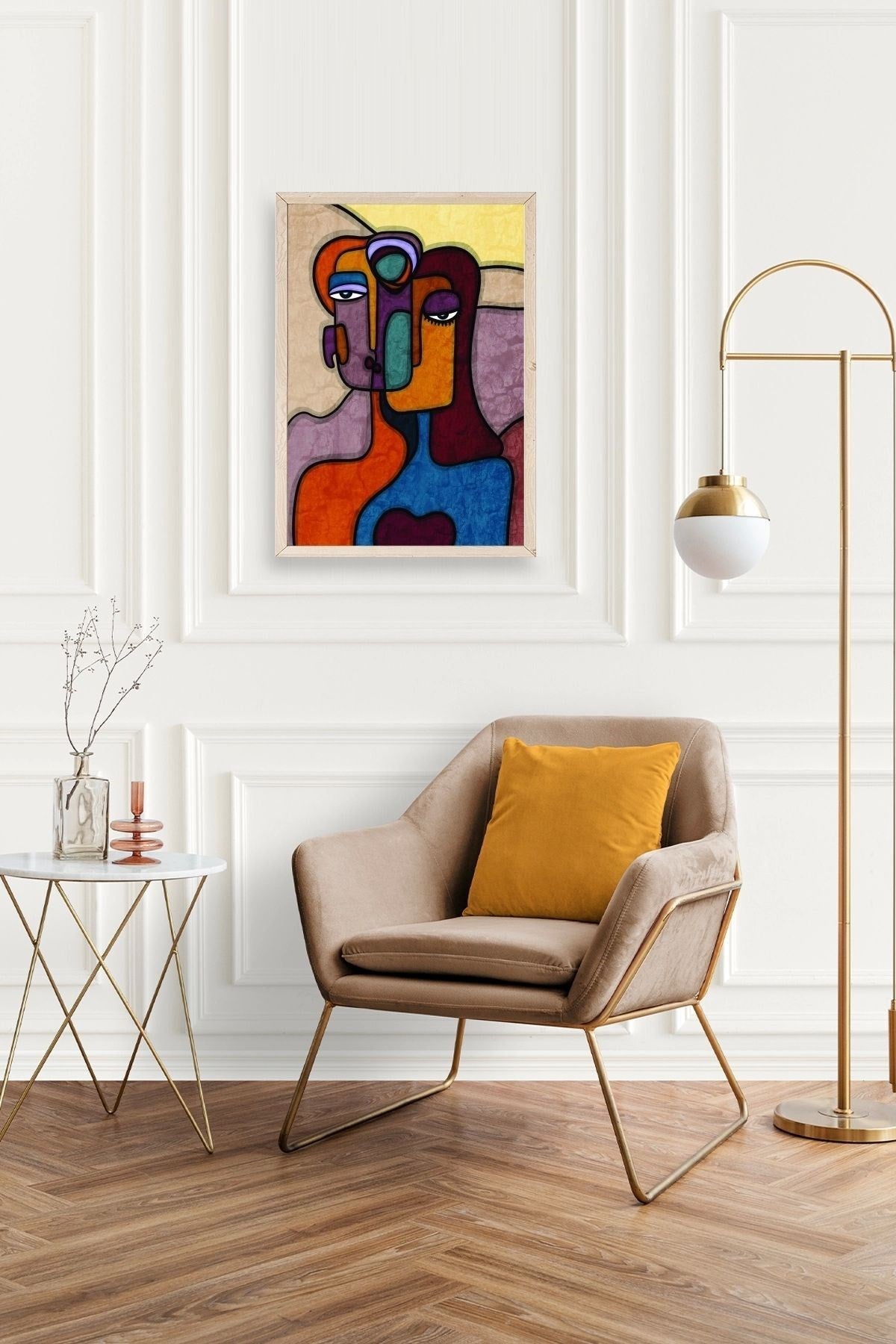 Soyut Kadın Ahşap Çerçeveli Tablo 17 x 23