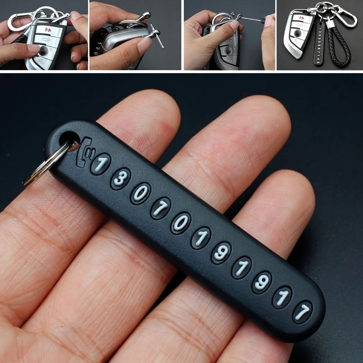 BUFFER® Anahtarlığa TakılabilenTelefon Numarası Etiketli Numaratörlü Anahtarlık