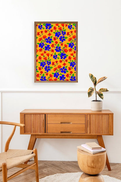 Çiçekler Ahşap Çerçeveli Tablo 23 x 30