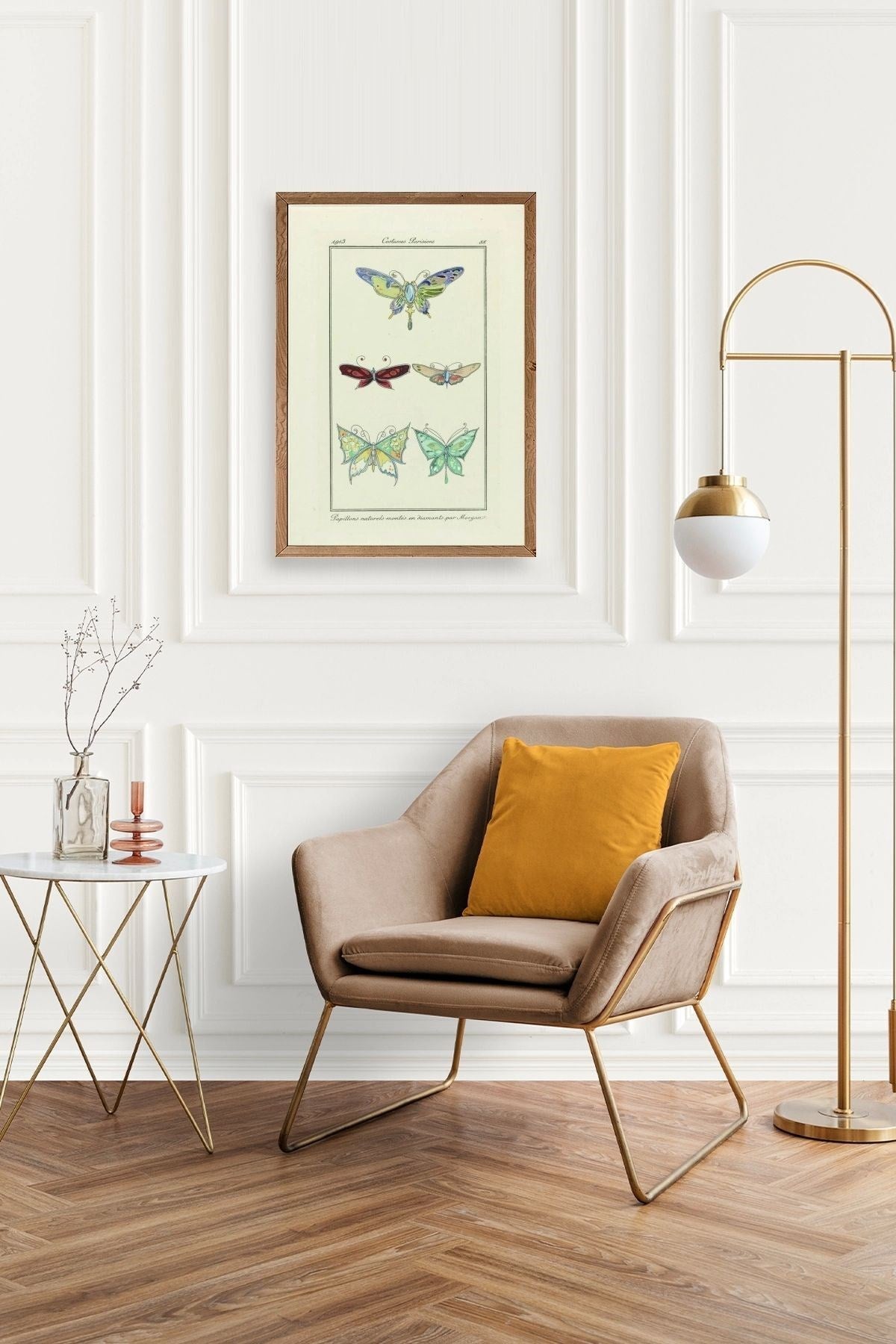 Kelebek Ahşap Çerçeveli Tablo 50 x 70